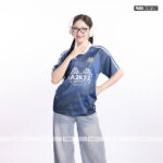 993 áo lớp t-shirt cổ v c°class xanh tím than 3