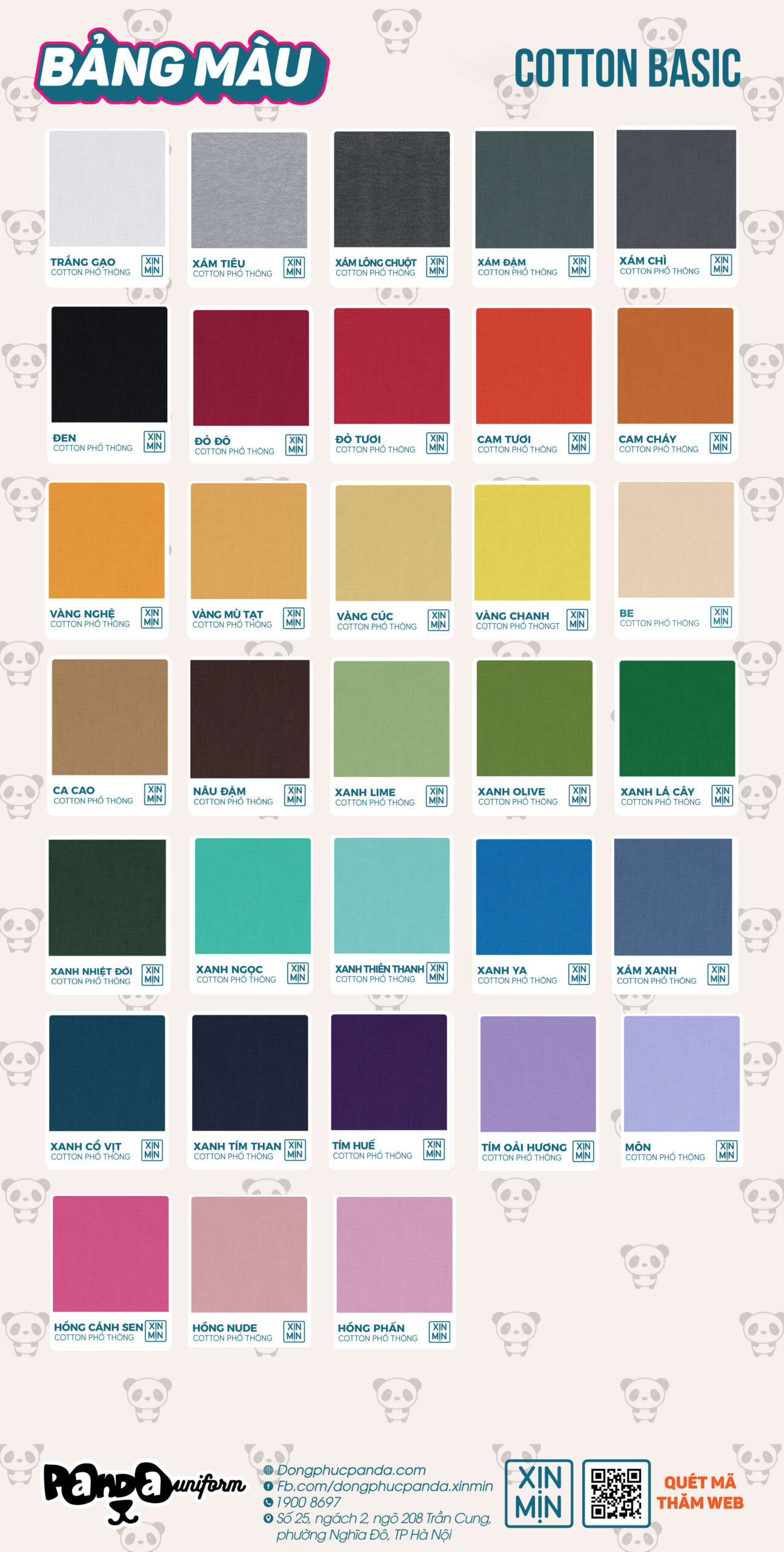 bảng màu cotton basic