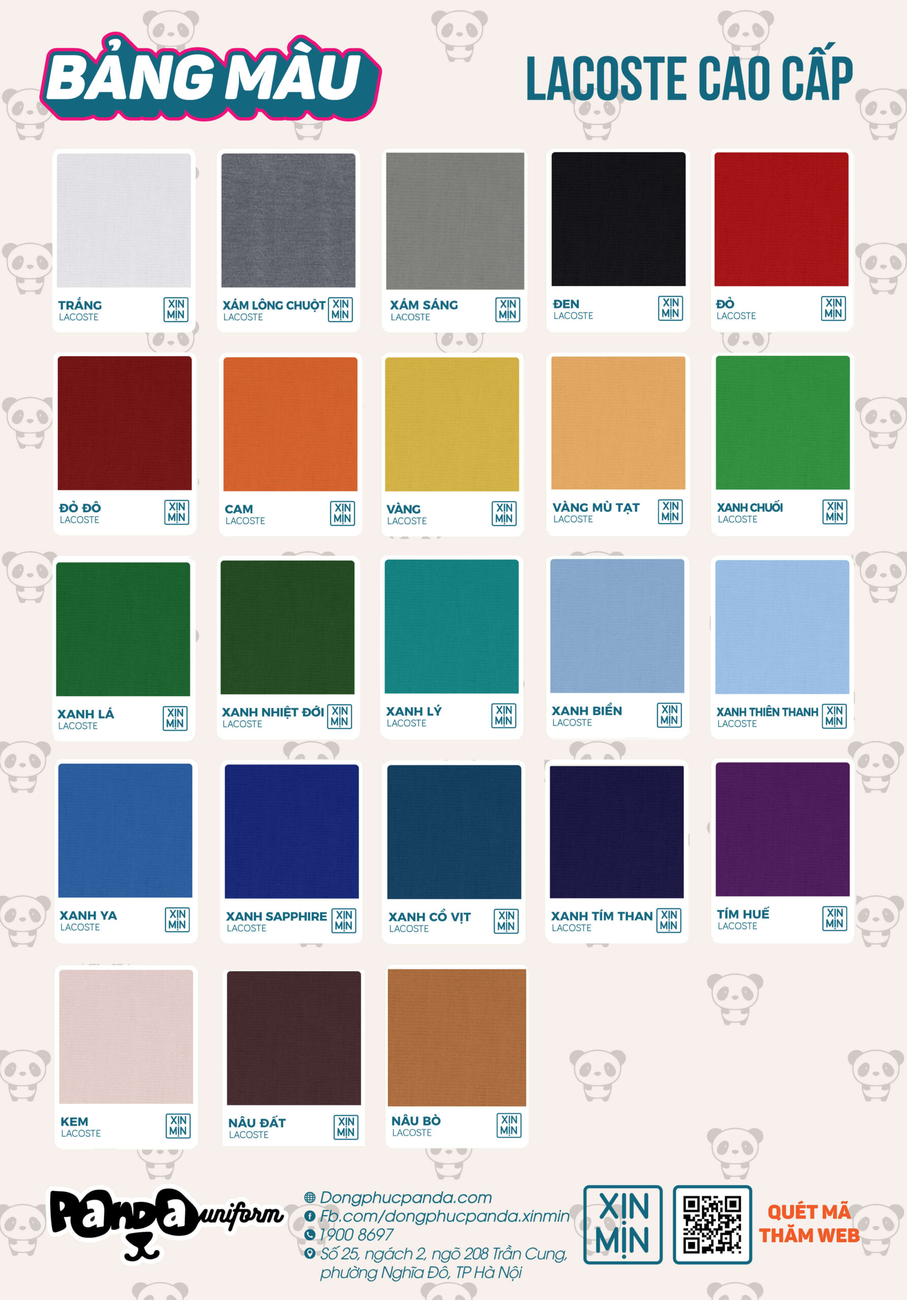 bảng màu lacoste cao cấp