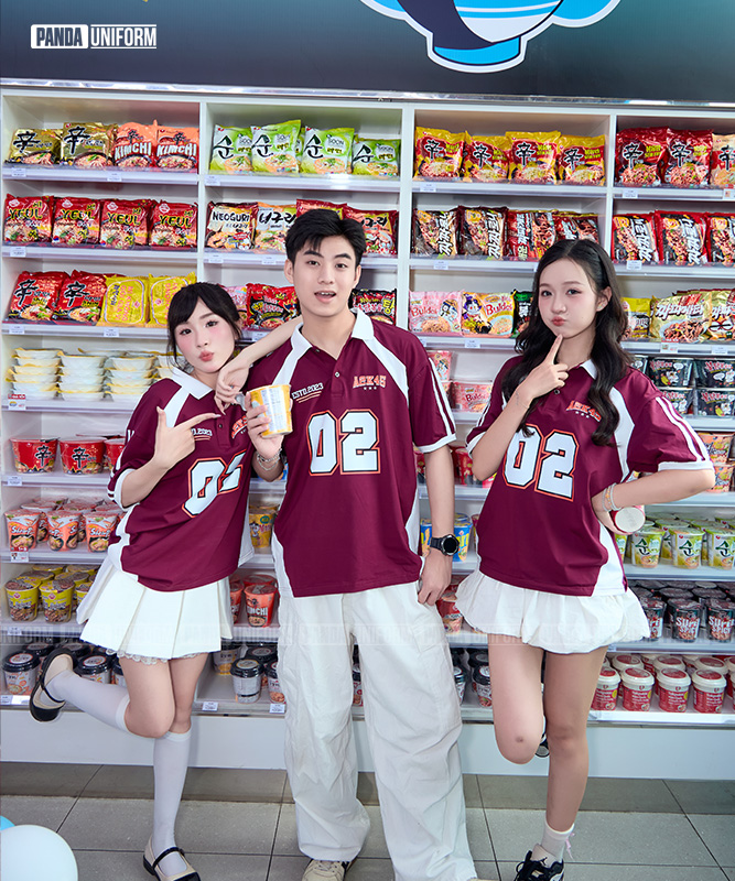 1003 Polo mix màu BST Coolmix Nho x Trắng