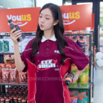 1004 Polo mix màu BST Coolmix Nho x Đỏ đô