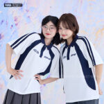 1005 Polo mix màu BST Coolmix Trắng x Xanh tím than 1