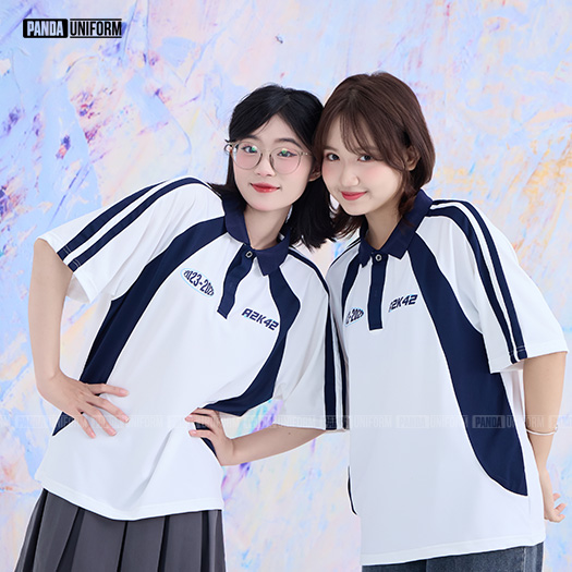 1005 Polo mix màu BST Coolmix Trắng x Xanh tím than 1