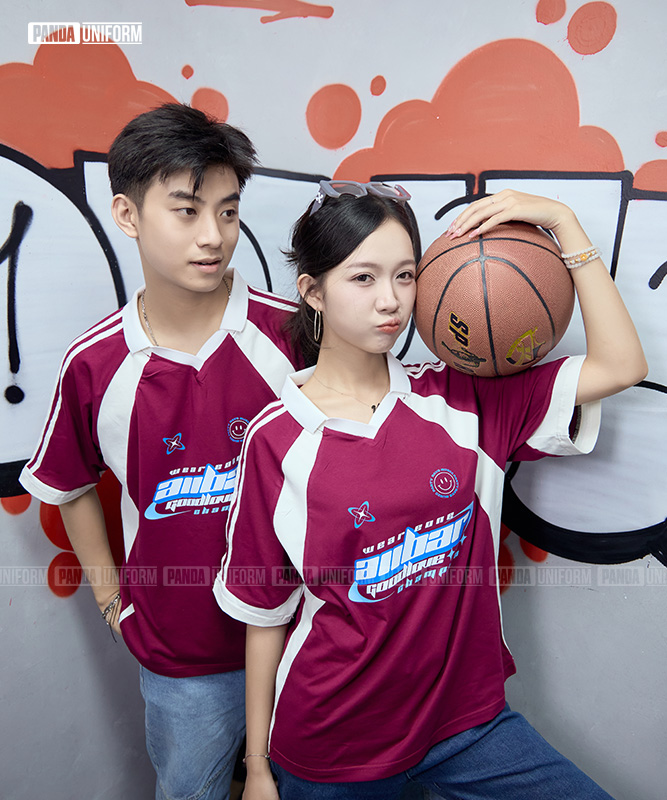 Polo mix cổ V BST Coolmix Nho x Trắng
