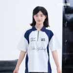 Polo cổ zip BST Crewmate Trắng x Xanh tím than 2