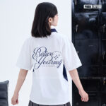 Polo cổ zip BST Crewmate Trắng x Xanh tím than 2