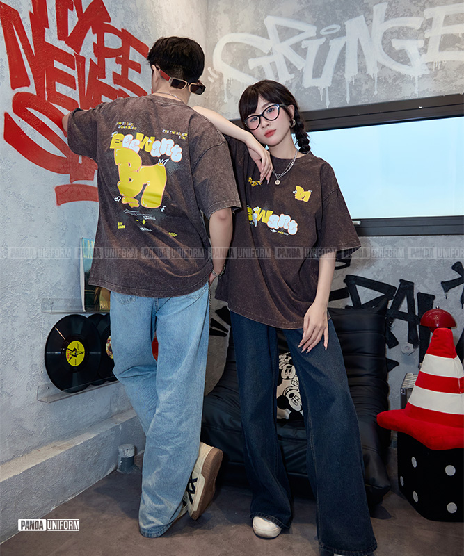 Tshirt Wash BST Wash Echo Xám lông chuột